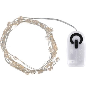 Sirius Silke mini flower – en batterilyskæde med 40 LED på 3,9 meter SIR30737